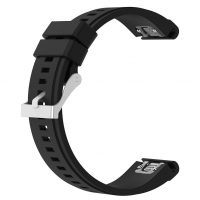 esel Brățară din silicon pentru Garmin - Neagră, QuickFit 26 mm