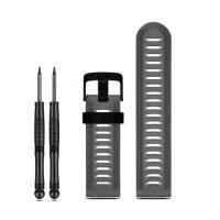 brățară din silicon pentru Garmin - Gri perforată, 26 mm