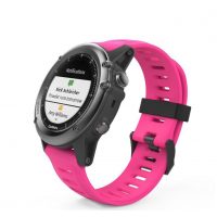 brățară din silicon pentru Garmin - Roz perforată, 26 mm