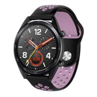 eses Brățară din silicon cu perforații - Negru-roz, 22 mm