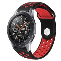 eses Brățară din silicon cu perforații - Negru-roșu, 22 mm