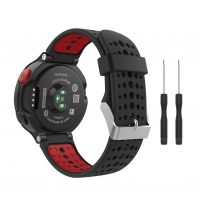 eses Brățară din silicon pentru Garmin cu perforații - Negru-roșu, 15 mm
