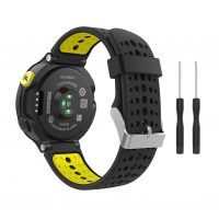 eses Brățară din silicon pentru Garmin cu perforații - Negru-gălbui, 15 mm