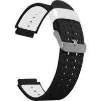 eses Brățară din silicon pentru Garmin cu perforații - Negru-alb, 15 mm