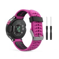 eses Brățară din silicon pentru Garmin cu perforații - Roz-negru, 15 mm