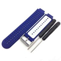 eses Brățară din silicon pentru Garmin cu perforații - Albastru-alb, 15 mm