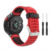 eses Brățară din silicon pentru Garmin cu perforații - Roșu-negru, 15 mm