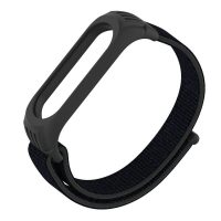 esep Cureaua din nailon cu lăcătuș din silicon pentru Xiaomi Mi Band 3, 4, 5 - Negru