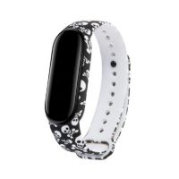 brățară pentru Xiaomi Mi Band 5, Mi Band 6 și Amazfit Band 5 - Vzorovană cu cranii