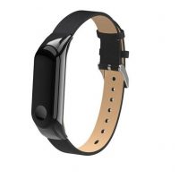 Brățară din piele pentru Xiaomi Mi Band 3 și Xiaomi Mi Band 4 - Neagră