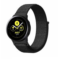 eses Brățară din nailon cu velcro - Neagră, 20 mm