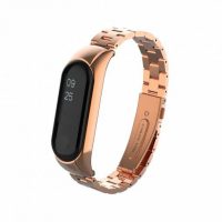 eses Brățară din metal pentru Xiaomi Mi Band 3 și Xiaomi Mi Band 4 - Roz auriu