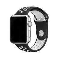 Curea din silicon pentru Apple Watch - Alb Negru, S, M, L - 38mm, 40mm, 41mm