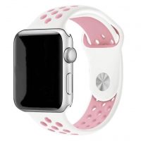 Curea din silicon pentru Apple Watch - Alb Roz, S, M, L - 38mm, 40mm, 41mm