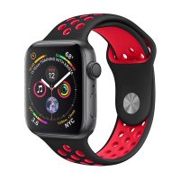 Brățară din silicon pentru Apple Watch - Negru-roșu, S, M, L - 42mm, 44mm, 45mm, 49mm