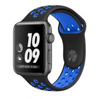 Brățară din silicon pentru Apple Watch - Negru-albastru, S, M, L - 42mm, 44mm, 45mm, 49mm