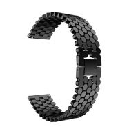 Curea din metal pentru ceas octogonal - Negru, 22 mm