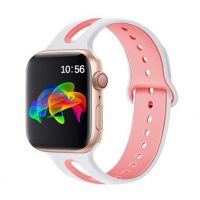Brățară bicoloră pentru Apple Watch - Alb-roz, 38mm, 40mm, 41mm