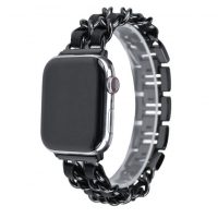 eses Brățară din metal împletită pentru Apple Watch - Neagră 42mm, 44mm, 45mm, 49mm
