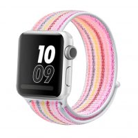 eses Bandă din nylon pentru Apple Watch - Dungă roz multi 38mm, 40mm, 41mm