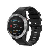 eses Brățară sportivă din silicon pentru Garmin - Negru, QuickFit 22 mm