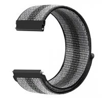 eses Brățară din nylon cu velcro - Negru cu dungi, 20 mm