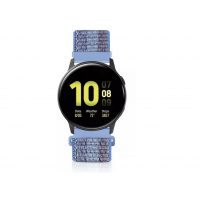 eses Brățară din nylon cu velcro - Albastru cu dungi, 20 mm