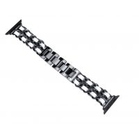 eses Brățară metalică împletită pentru Apple Watch - Negru alb 38mm, 40mm, 41 mm