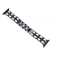 eses Brățară metalică împletită pentru Apple Watch - Negru alb 42mm, 44mm, 45mm, 49mm