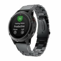 Brățară din metal pentru Garmin - Neagră, QuickFit 26 mm