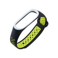 eses Brățară perforată pentru Xiaomi Mi Band 3 și Xiaomi Mi Band 4 - Negru-verde