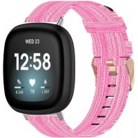 Curea țesută eses pentru Fitbit Versa 3 și 4, Sense 1 și 2 - Cu model, roz