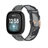 Curea țesută eses pentru Fitbit Versa 3 și 4, Sense 1 și 2 - Cu model, gri