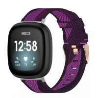 Curea țesută eses pentru Fitbit Versa 3 și 4, Sense 1 și 2 - Cu model, violet negru