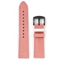 eses Curea din piele - Roz cu model alb, 20 mm