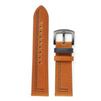 eses Curea din piele - Maro cu model albastru inchis, 18 mm