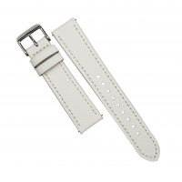 eses Curea din piele - Albă cu cusături albe, 22 mm