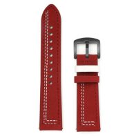 eses Curea din piele - Bordeaux cu model alb, 22 mm