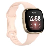 bresca Silikonovă brățară pentru Fitbit Versa 3 și 4, Sense 1 și 2 - Mărimea S, roz deschis