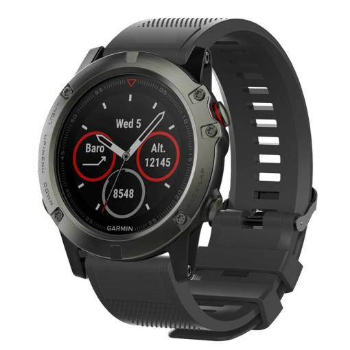 Foto - Curea din silicon eses pentru Garmin - Cu model negru, QuickFit 26 mm