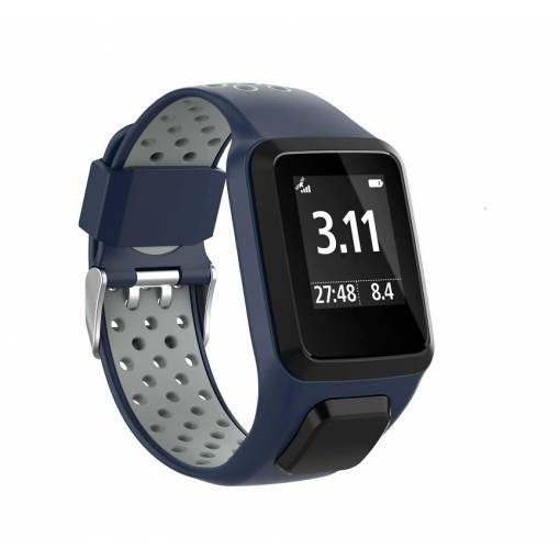 Foto - Curea din silicon eses pentru TomTom - Albastru închis și gri