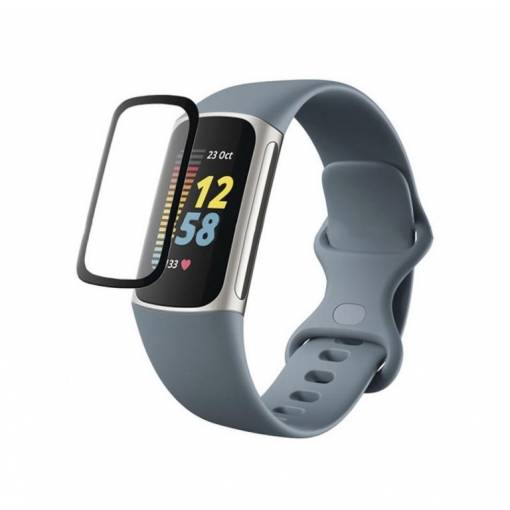 Foto - Folie de protecție cu margine neagră pentru Fitbit Charge 5