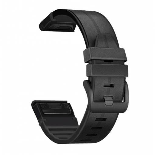 Foto - Curea sport din piele eses pentru Garmin - Negru, QuickFit 22 mm