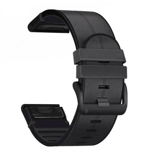 Foto - Curea sport din piele eses pentru Garmin - Negru, QuickFit 26 mm