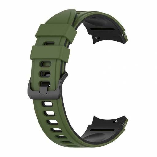 Foto - Curea din silicon eses pentru Samsung Galaxy Watch 4, 5, 6, 7 - Kaki negru, 20 mm