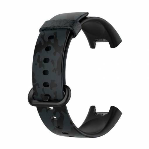 Foto - Curea din silicon eses pentru Xiaomi Redmi Watch 2 Lite - Cu model, negru gri