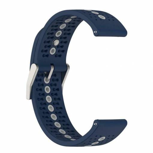 Foto - eses Curea din silicon cu gauri - Gri albastru inchis, 22 mm