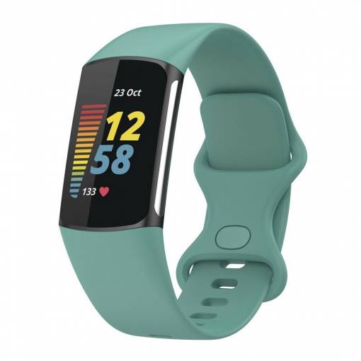 Foto - curea siliconică ESS pentru Fitbit Charge 5 și 6 - Dimensiuni S, Verde