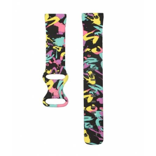 Foto - Curea din silicon eses pentru Fitbit Versa 3 și 4, Sense 1 și 2 - Mărimea L, cu model Street Art
