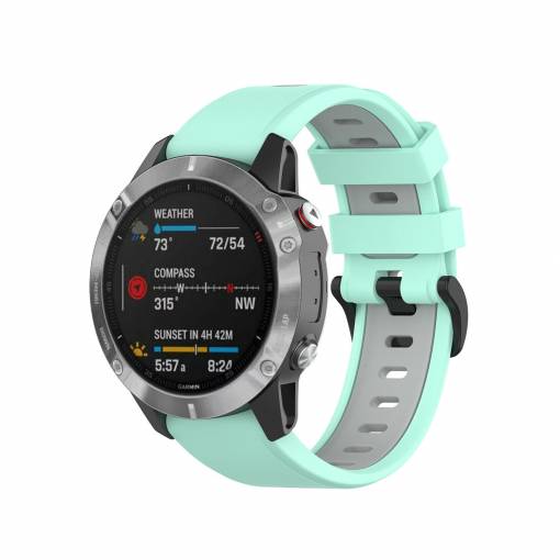 Foto - Curea din silicon eses pentru Garmin - Gri mentă, QuickFit 20 mm